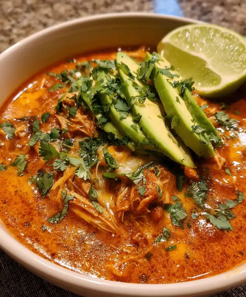 Chicken Enchilada Soup Recipe Fire-Rojo Bowl With Avocado Ribbons 5 chicken enchilada soup recipe Fire-Rojo Bowl with Avocado Ribbons