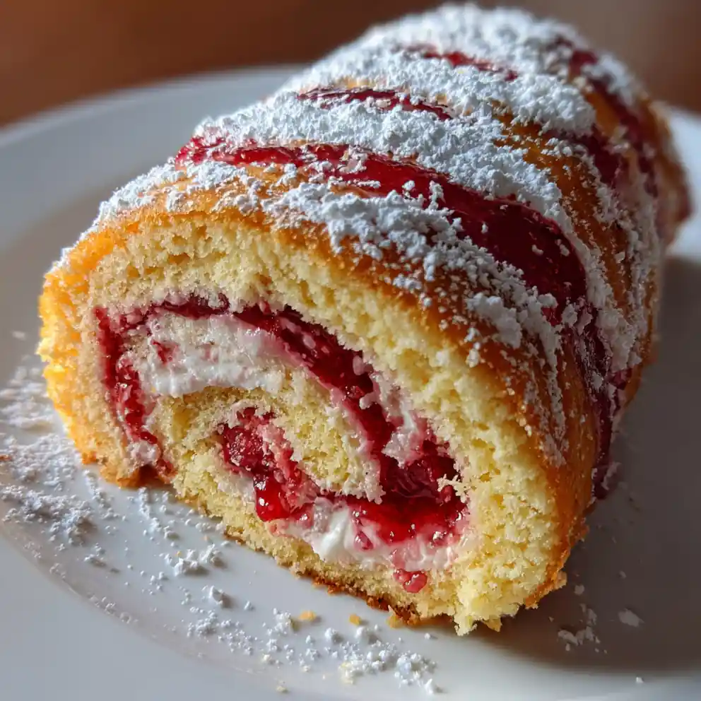 Jelly Roll Recipe With Raspberry Spiral Dusting 4 jelly roll recipe With Raspberry Spiral Dusting