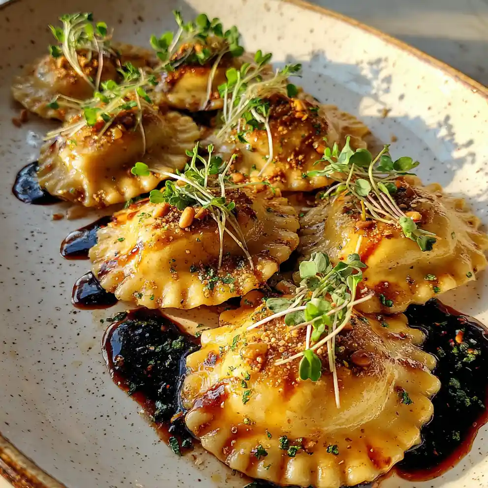 Beef Wellington Ravioli With Rosemary Balsamic Glaze 4 Beef Wellington Ravioli with Rosemary Balsamic Glaze