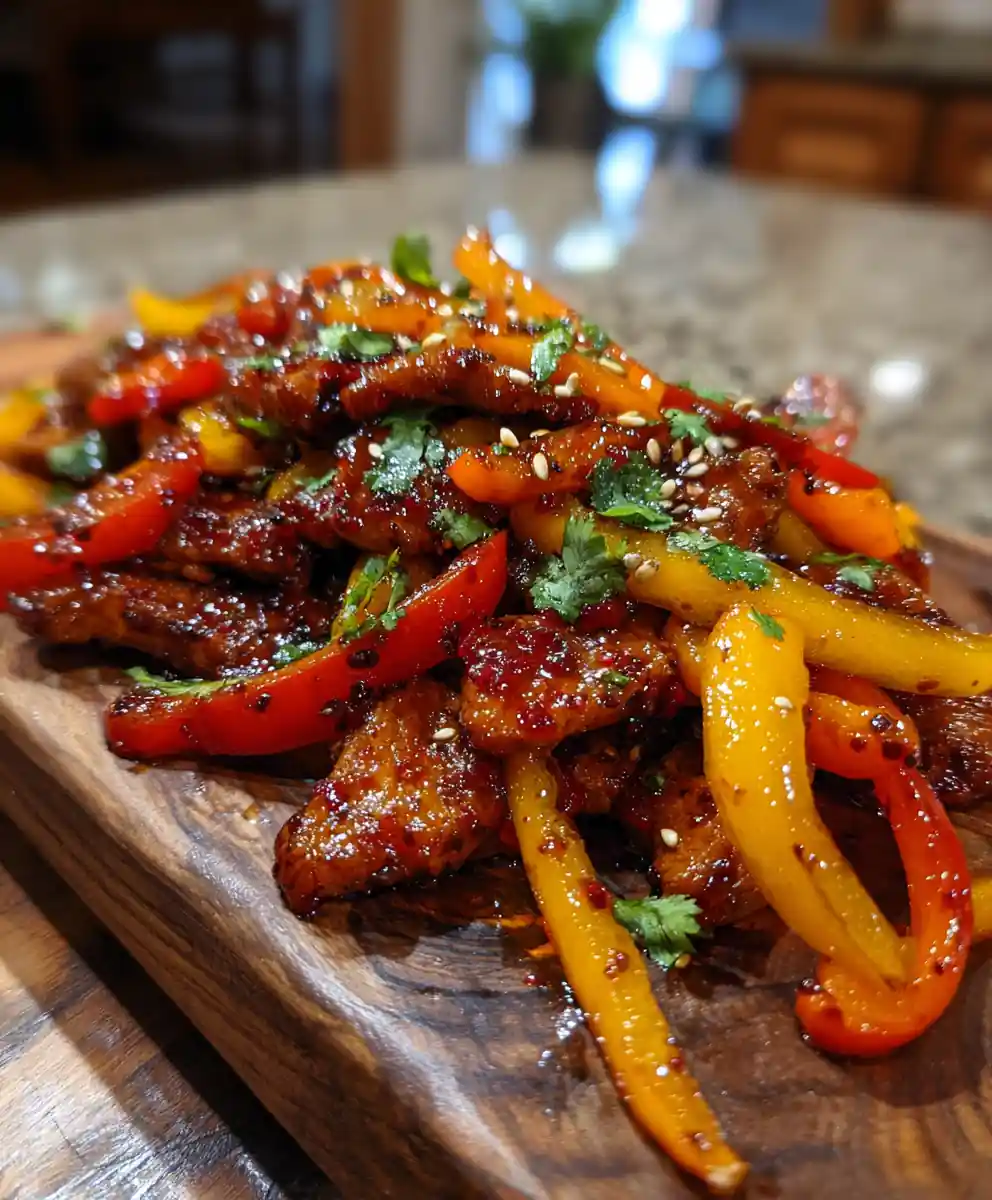 Caramelized Pomegranate Glazed Ground Turkey And Peppers 5 Caramelized Pomegranate Glazed Ground Turkey and Peppers