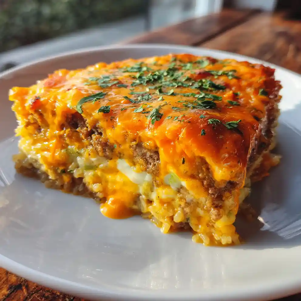 Cheesy Hamburger Rice Casserole With Chipotle Lime Cream Swirl 4 Cheesy Hamburger Rice Casserole with Chipotle Lime Cream Swirl