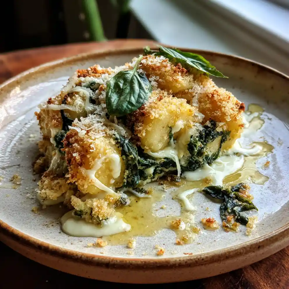 Creamy Pesto Spinach Gnocchi Bake With Lemon Ricotta Swirl 4 Creamy Pesto Spinach Gnocchi Bake with Lemon Ricotta Swirl
