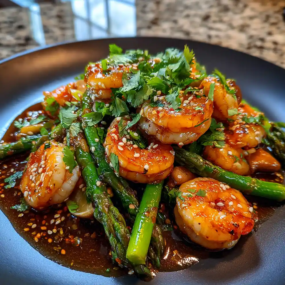Honey Lime Sesame Shrimp, Asparagus & Mushroom Stir Fry 4 Honey Lime Sesame Shrimp, Asparagus & Mushroom Stir Fry