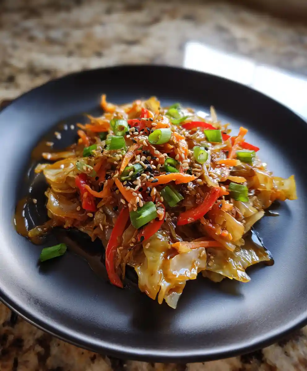 Savory Miso Ginger Cabbage Stir Fry With Sesame Drizzle 5 Savory Miso Ginger Cabbage Stir Fry with Sesame Drizzle