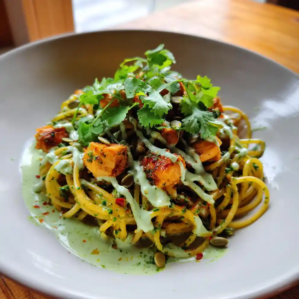 Baked Monterey Chicken Spaghetti With Lime Cilantro Cream Swirl 4 Baked Monterey Chicken Spaghetti With Lime Cilantro Cream Swirl