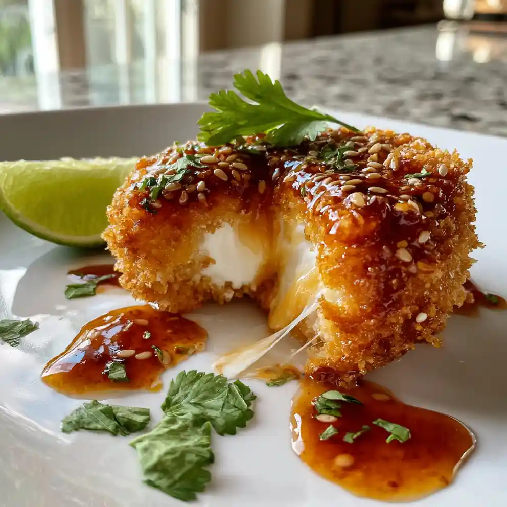 Crispy Chipotle Honey Chicken Bites With Melted Mozzarella Center 4 Crispy Chipotle Honey Chicken Bites With Melted Mozzarella Center