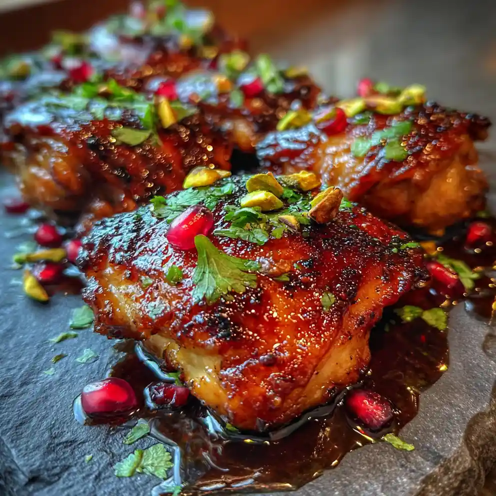 Oven Roasted Chicken Thighs With Pomegranate Molasses Glaze 4 Oven Roasted Chicken Thighs With Pomegranate Molasses Glaze