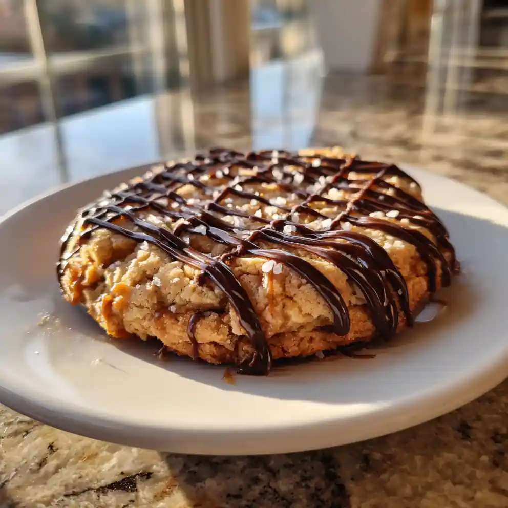 Salted Caramel Cookie With Espresso Chocolate Drizzle 4 Salted Caramel Cookie With Espresso Chocolate Drizzle
