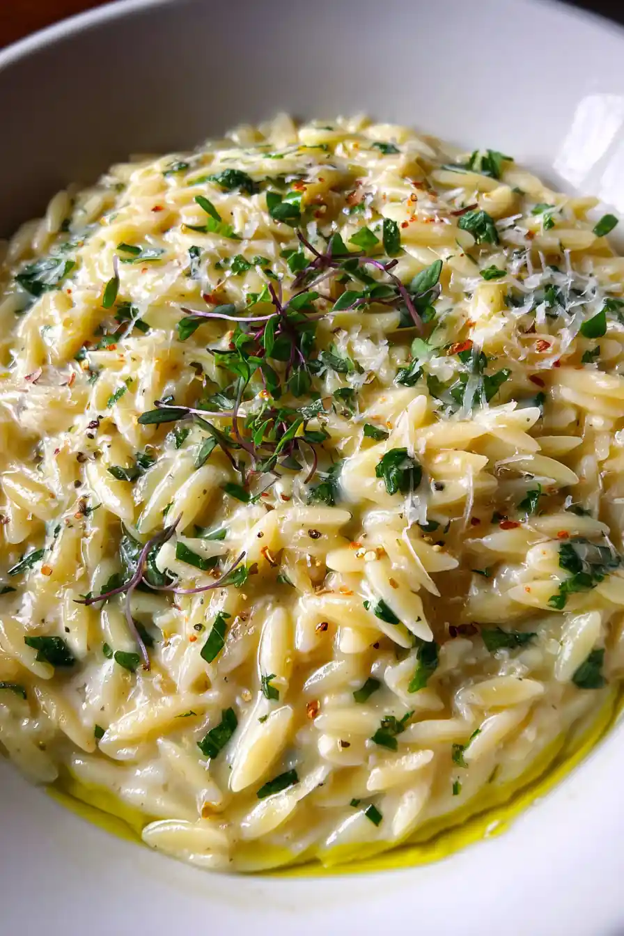 Creamy Garlic Parmesan Orzo 5 Creamy Garlic Parmesan Orzo