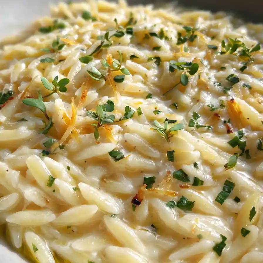 Creamy Garlic Parmesan Orzo 4 Creamy Garlic Parmesan Orzo