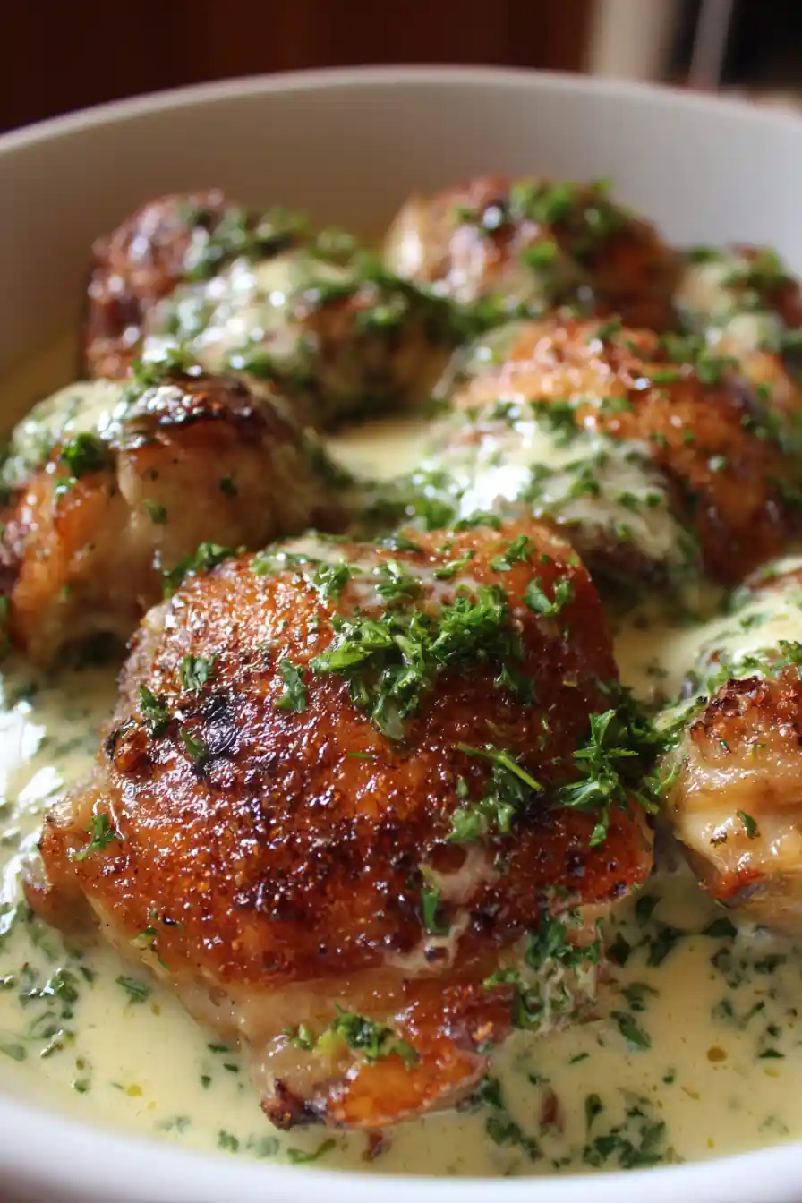 Easy Chicken Thighs With Creamy Garlic Sauce 5 Easy Chicken Thighs With Creamy Garlic Sauce