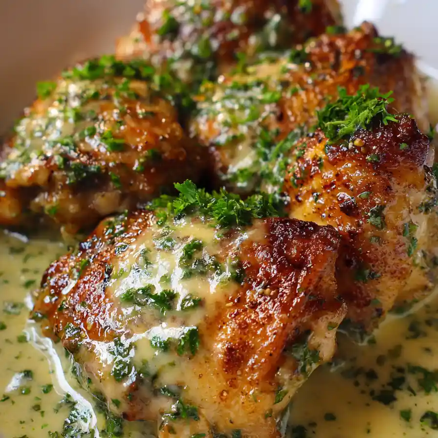 Easy Chicken Thighs With Creamy Garlic Sauce 4 Easy Chicken Thighs With Creamy Garlic Sauce