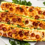 Air Fryer Zucchini Pizza Boats 4 Air Fryer Zucchini Pizza Boats