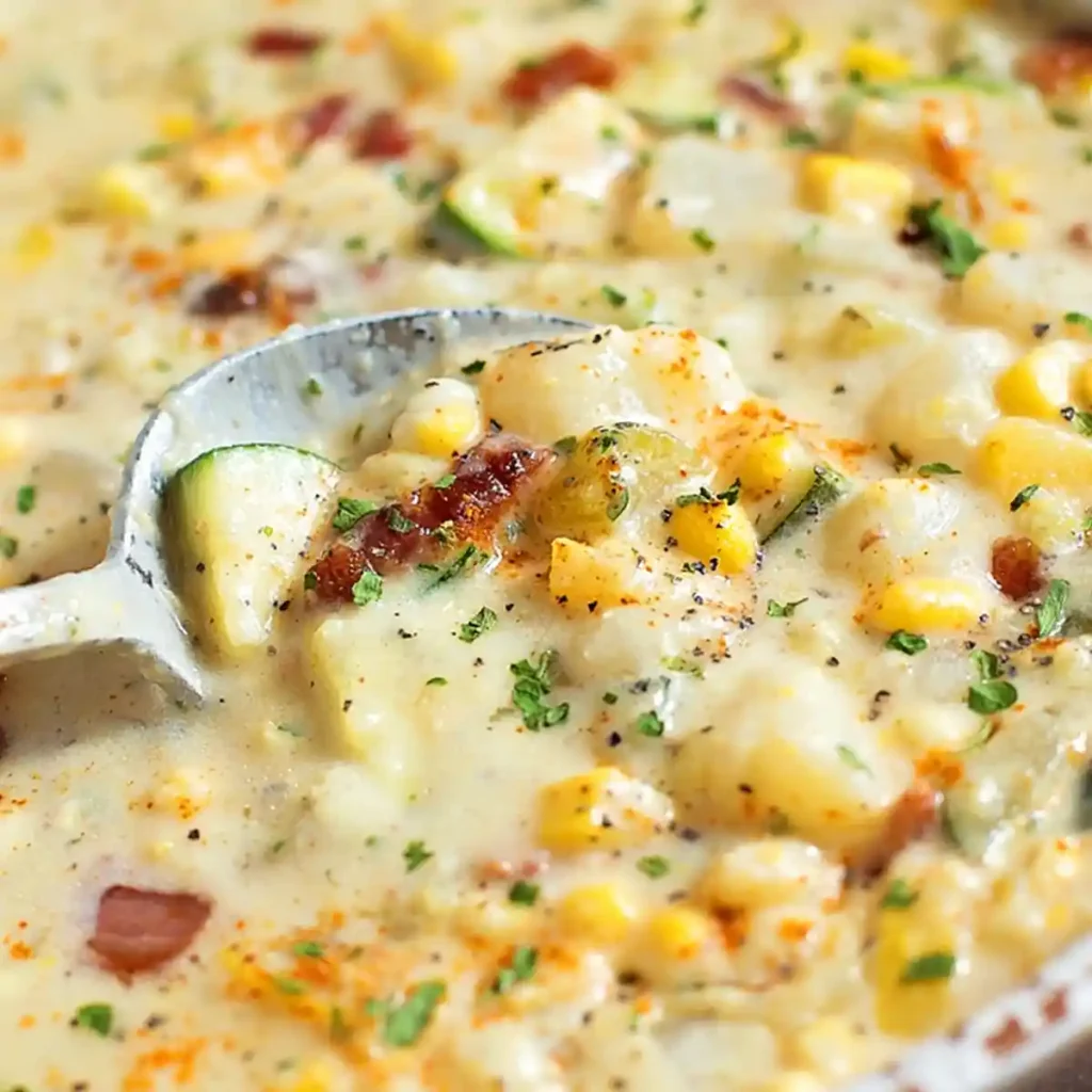 Creamy Summer Corn and Zucchini Chowder