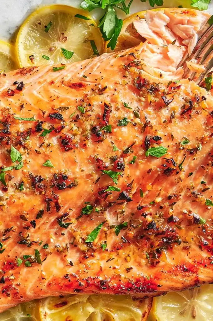 Baked Garlic Butter Salmon with Lemon