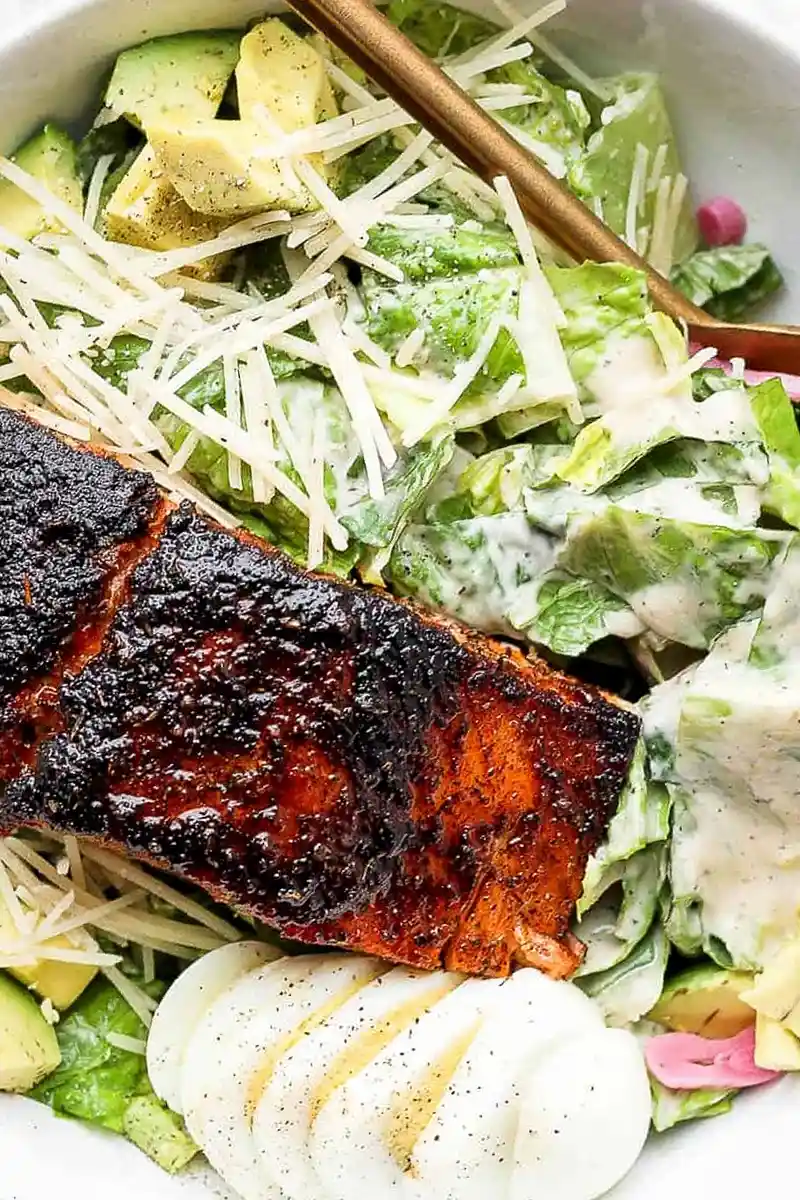 Blackened Salmon Caesar Salad 3 Recipe image