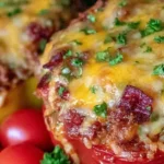 Cheesy Ground Beef and Rice Stuffed Bell Peppers 4 Cheesy Ground Beef and Rice Stuffed Bell Peppers