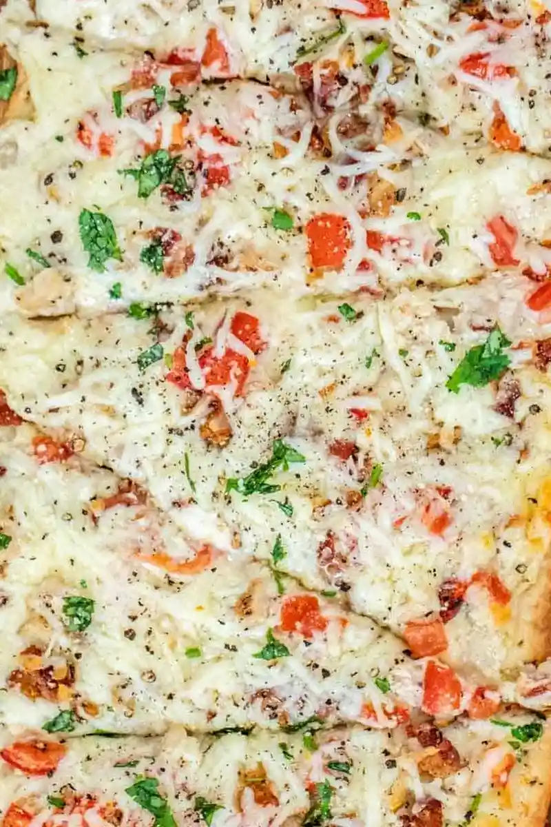 Creamy Chicken Alfredo Flatbread 3 Recipe image