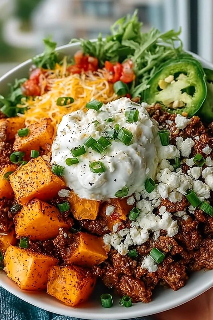 High-Protein Beef and Roasted Sweet Potato Bowls 3 Recipe image