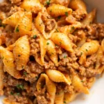 Easy Creamy Beef and Shells Pasta 4 Easy Creamy Beef and Shells Pasta