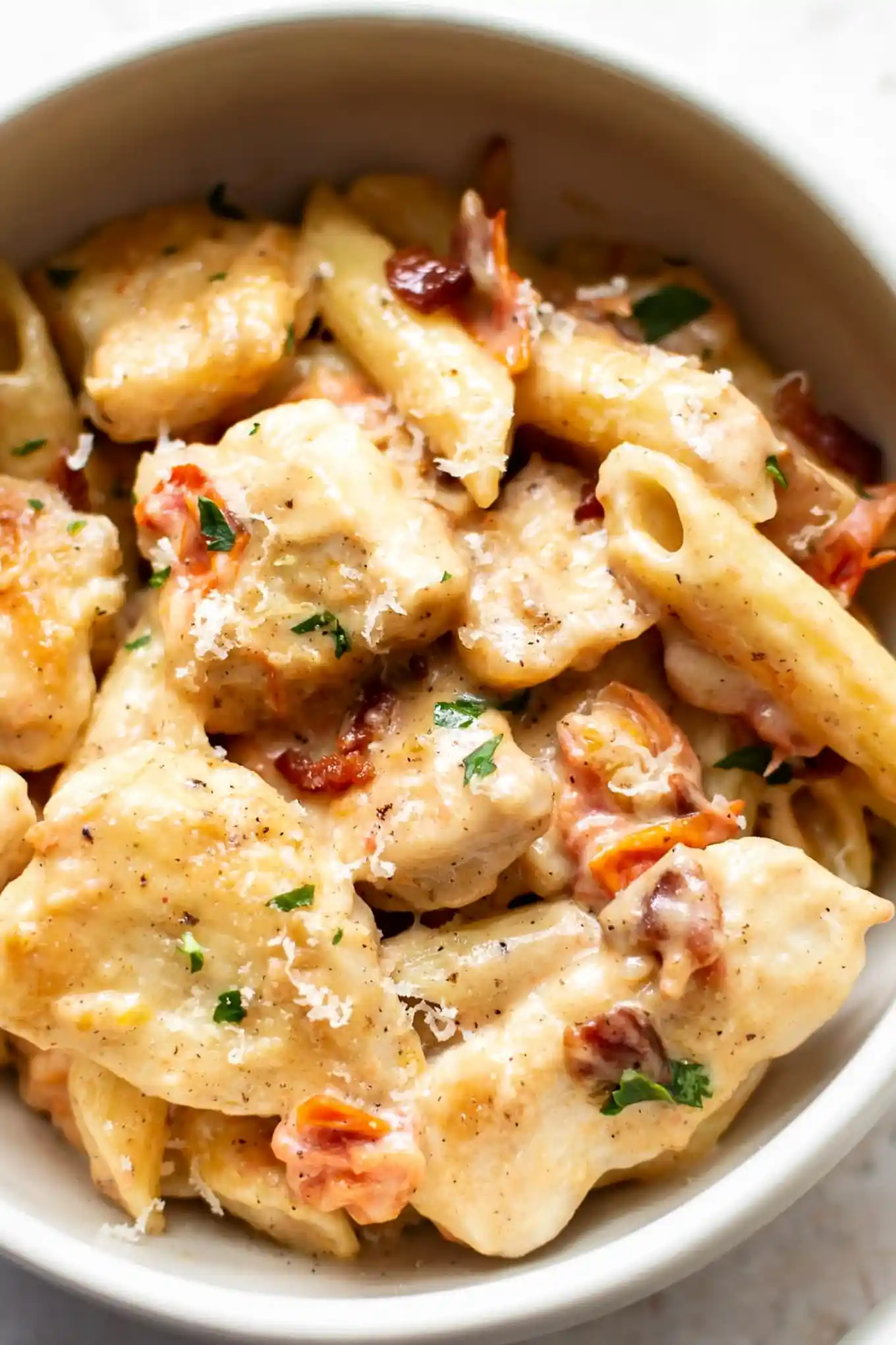 Creamy Chicken Penne Pasta with Garlic and Parmesan 3 Recipe image