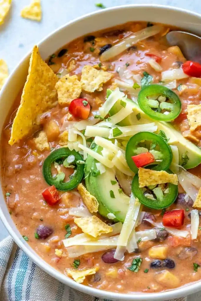 Hearty Creamy Vegetarian Tortilla Soup