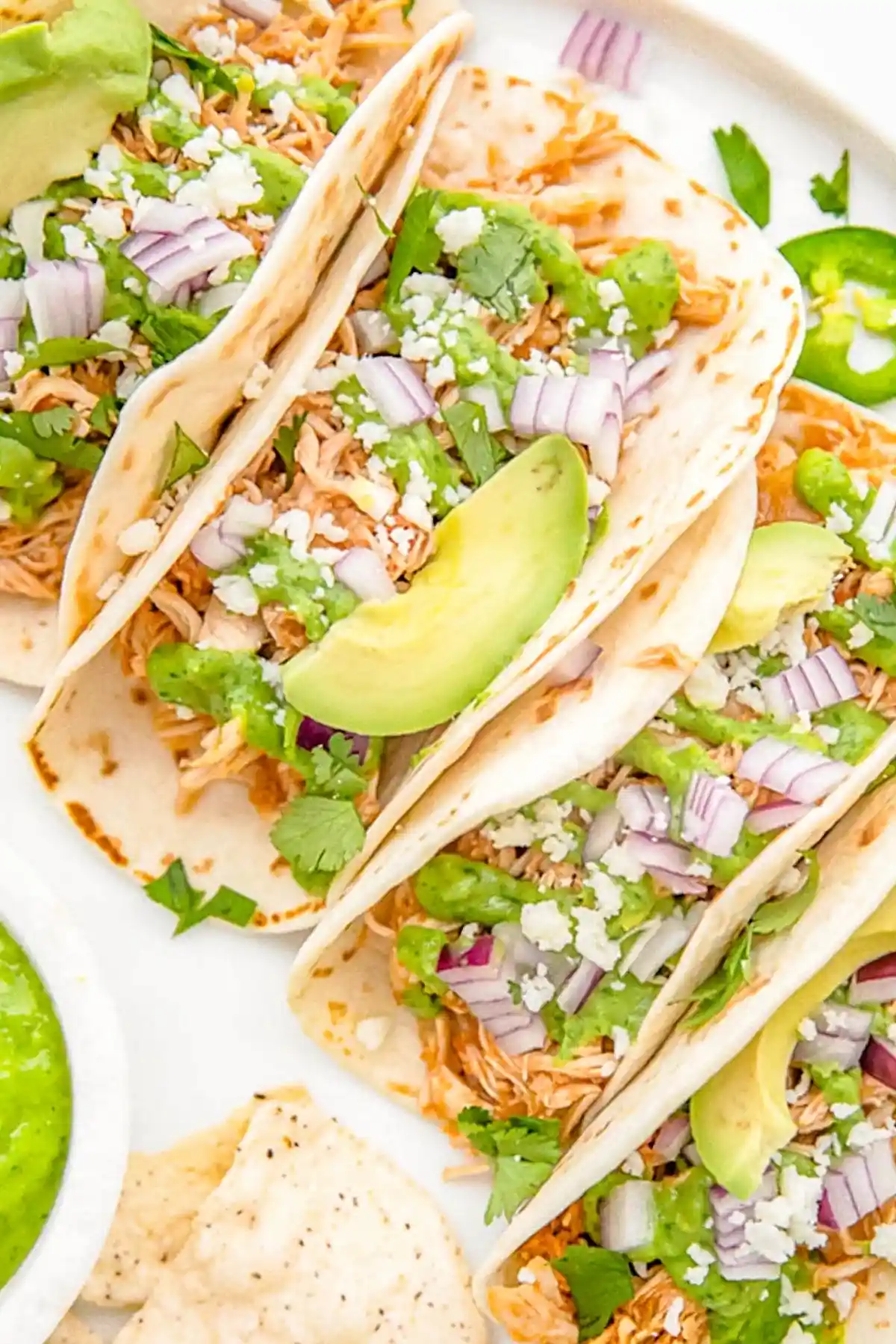Slow Cooker Chicken Tacos with Creamy Avocado-Cilantro Sauce 3 Recipe image