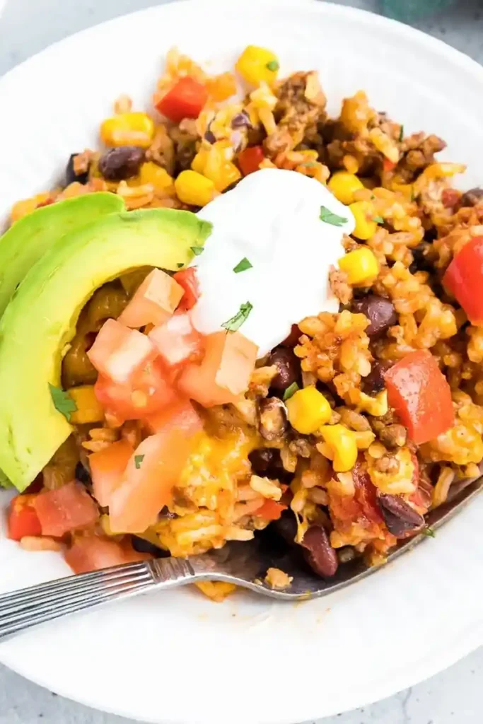 One-Pot Ground Beef Burrito Bowls