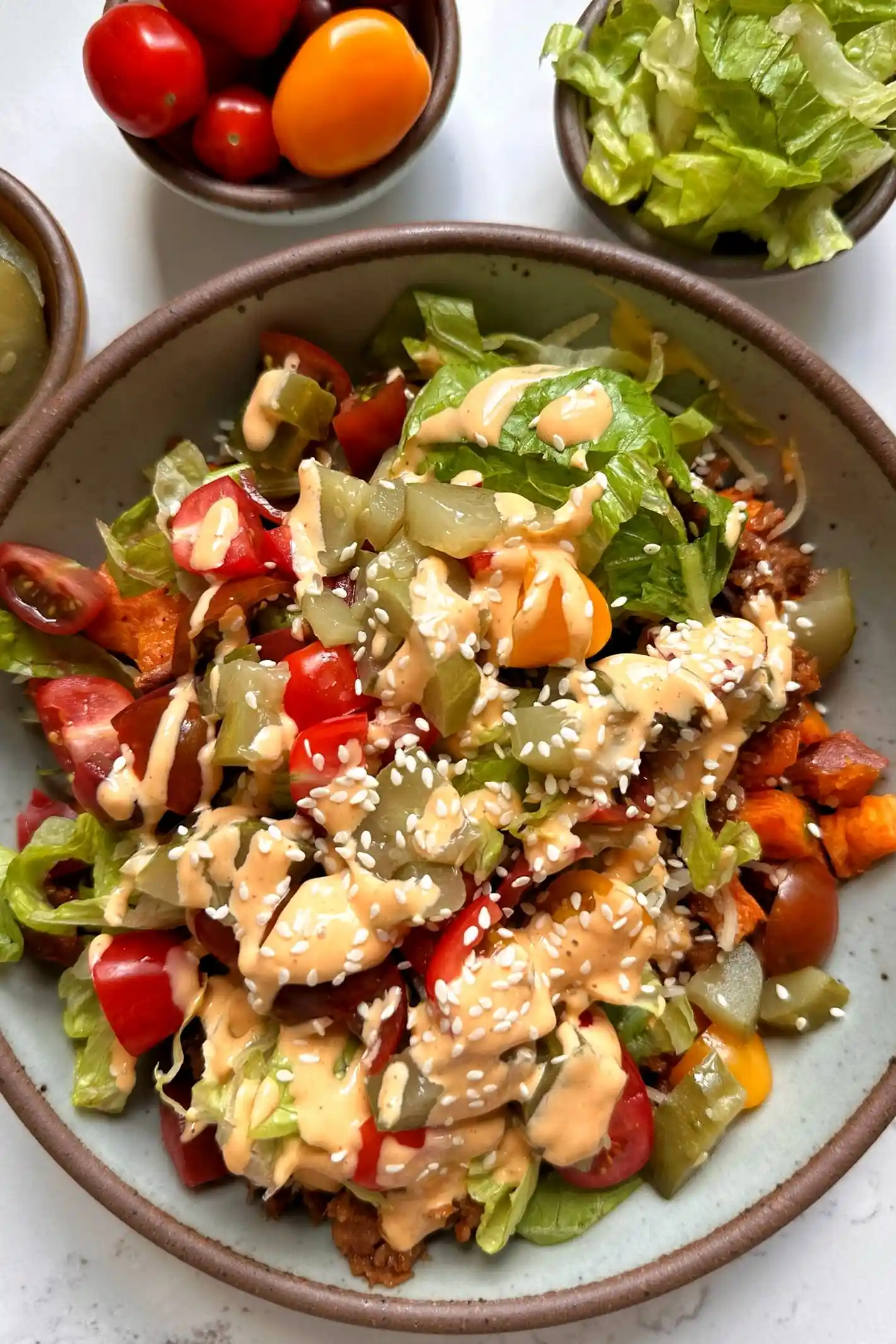 Easy Cheeseburger Sweet Potato Bowls (Gluten-Free) 3 Recipe image
