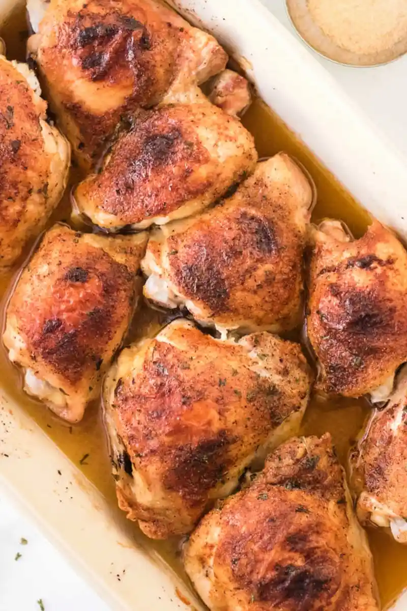 Simple Crispy Oven Baked Chicken Thighs 3 Recipe image