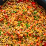 Cheesy One-Pan Beef and Rice Skillet 4 Cheesy One-Pan Beef and Rice Skillet
