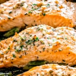 Garlic Butter Baked Salmon with Roasted Broccoli 4 Garlic Butter Baked Salmon with Roasted Broccoli