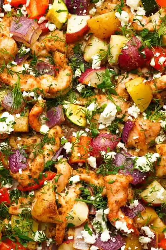 Greek Sheet Pan Chicken and Veggies 3 Recipe image