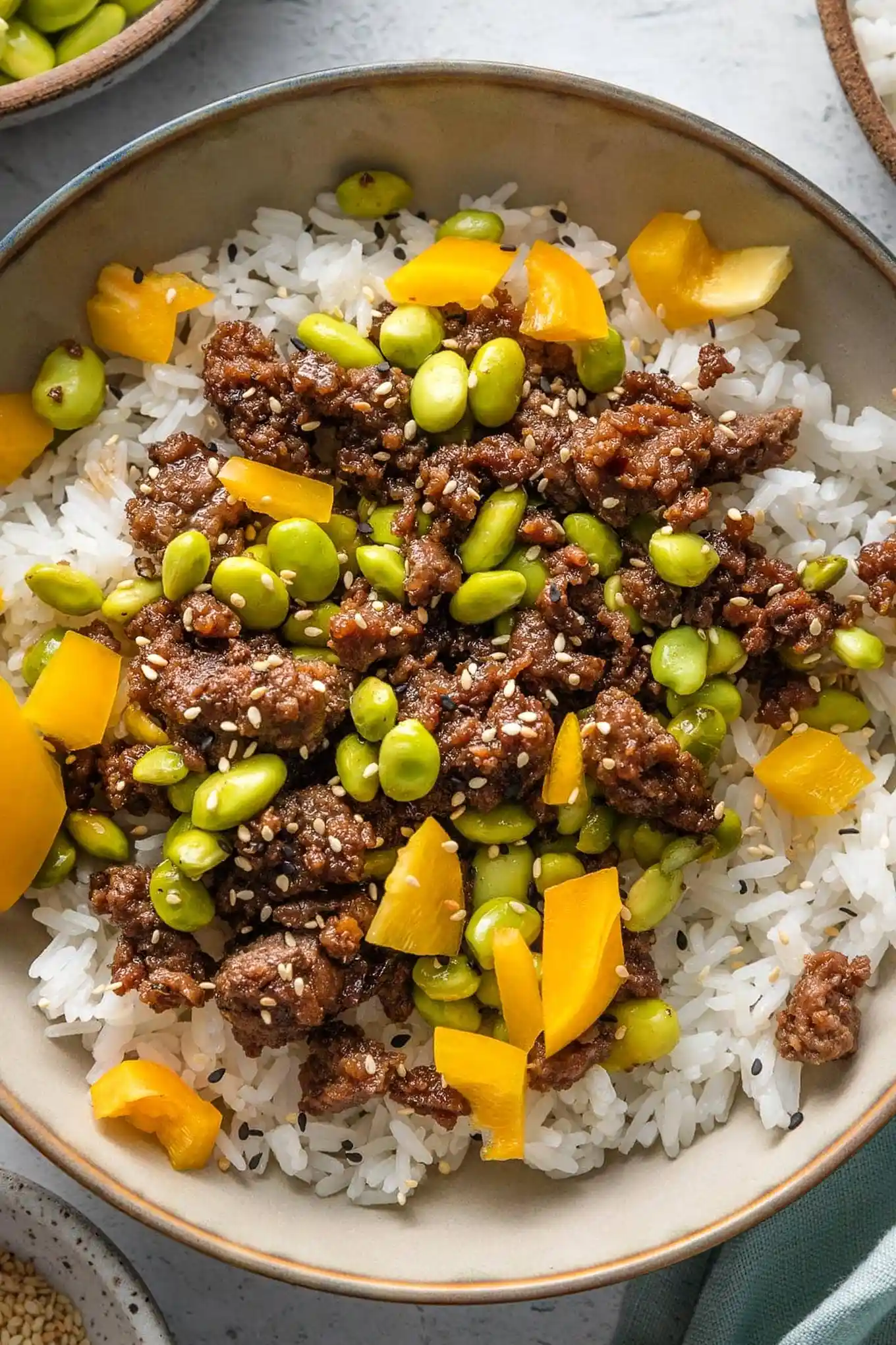 Ground Beef Bowls with Edamame 3 Recipe image