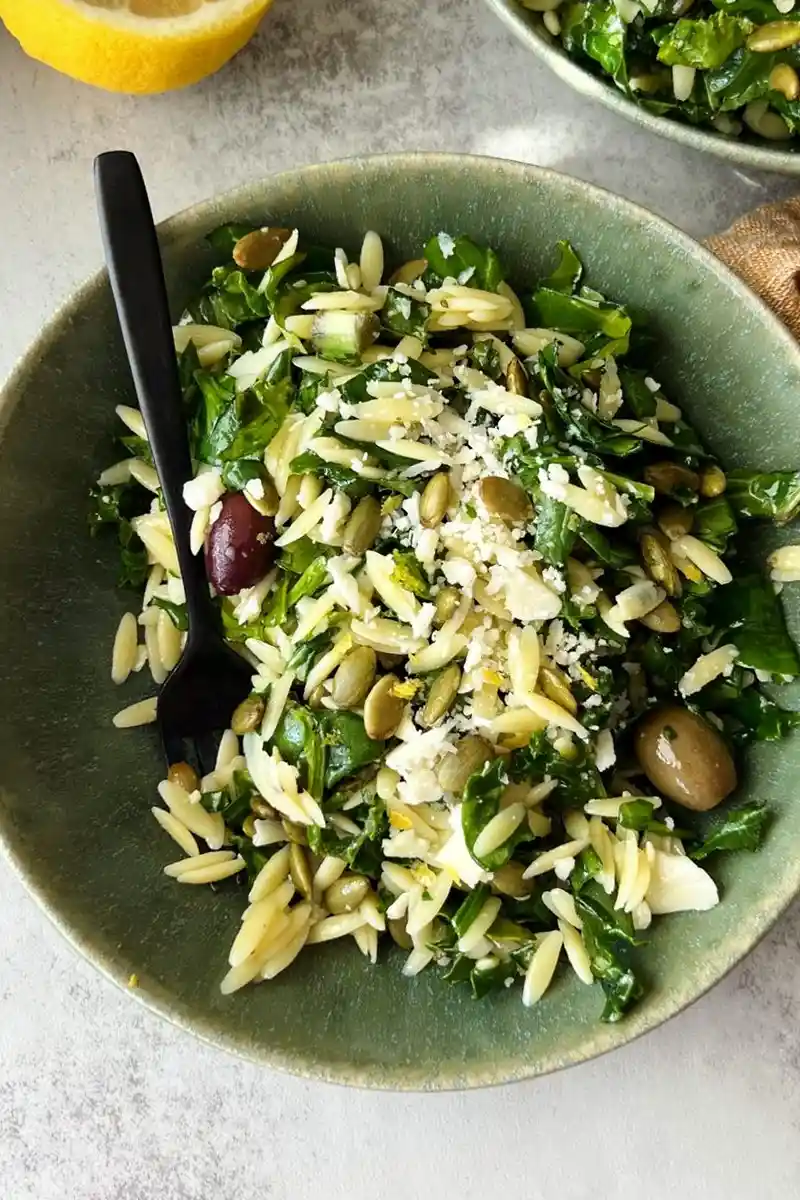 Orzo Kale Salad with Lemon Vinaigrette 3 Recipe image