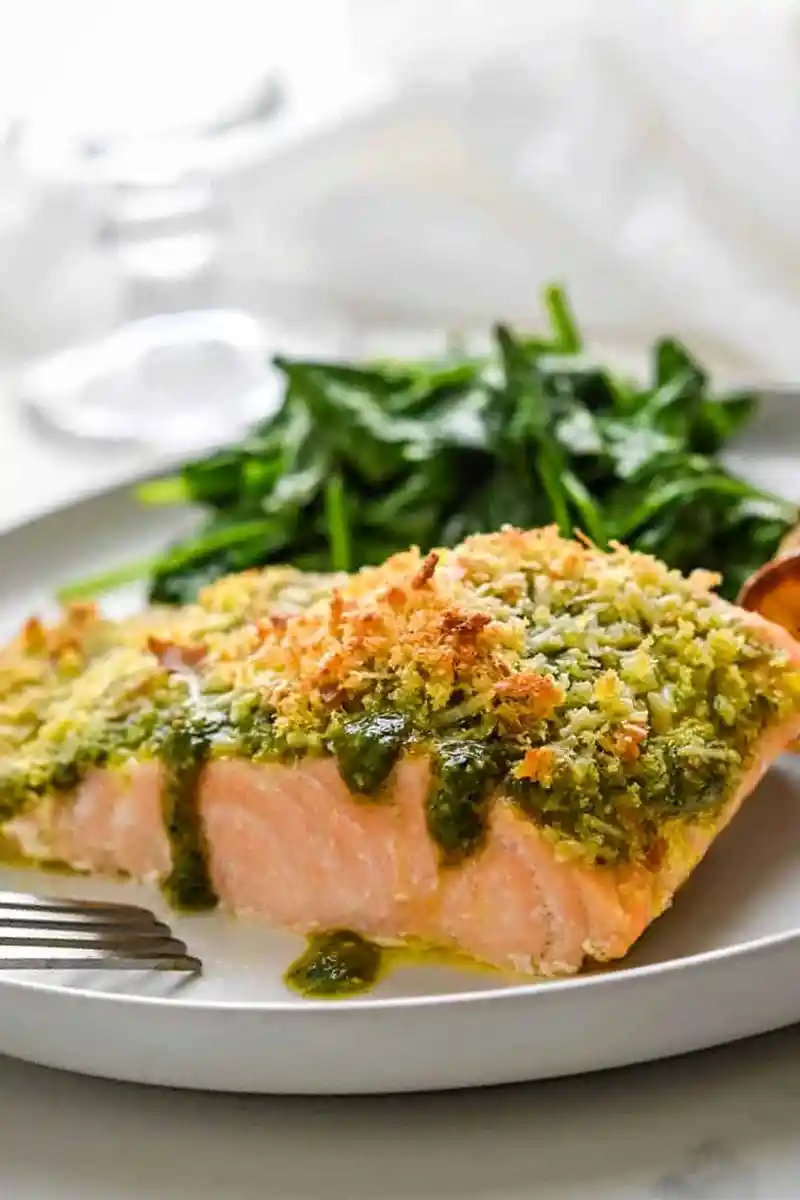 Baked Pesto Salmon with Parmesan Crust 3 Recipe image