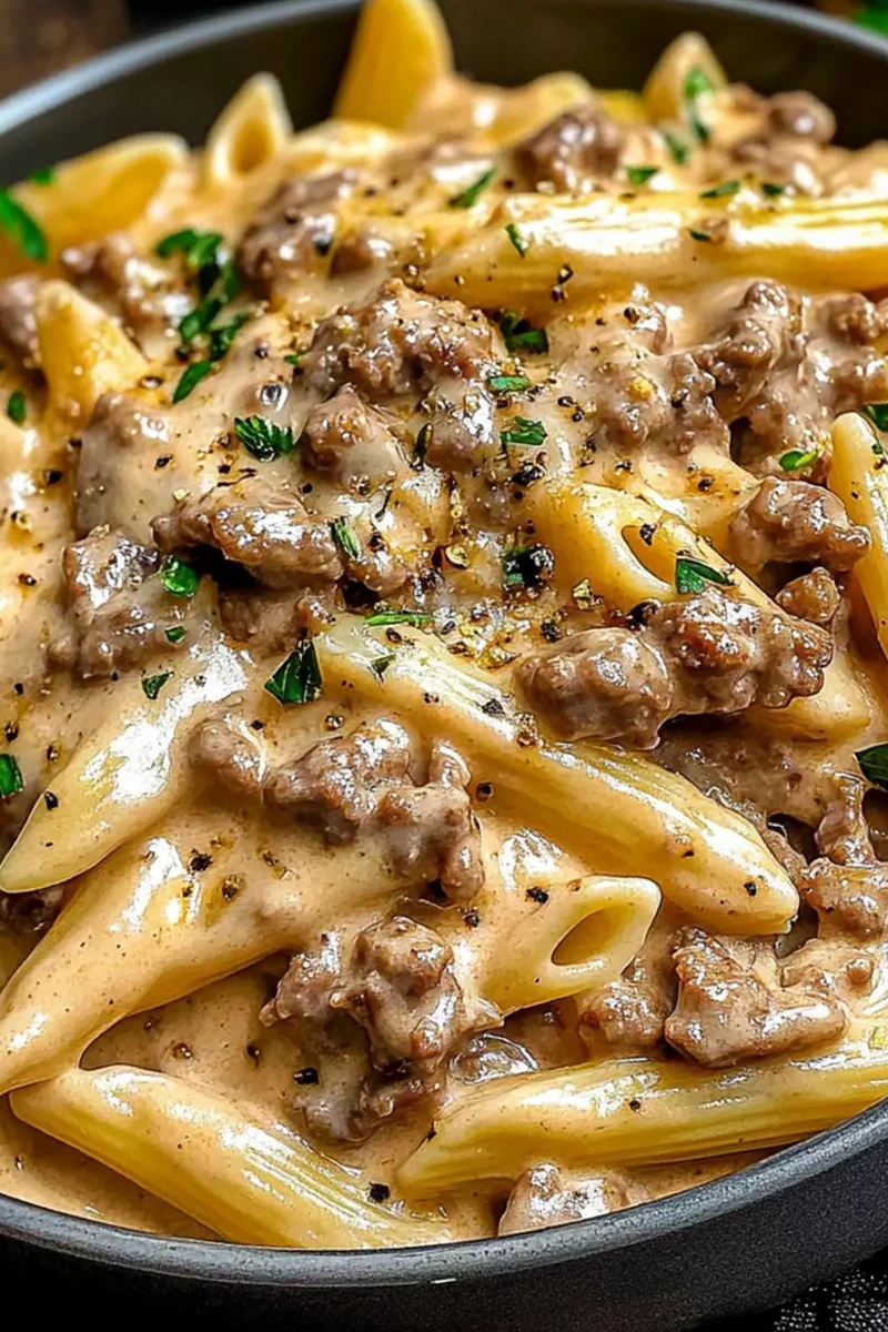 Easy Creamy Beef Pasta: Protein Power Meal 3 Recipe image