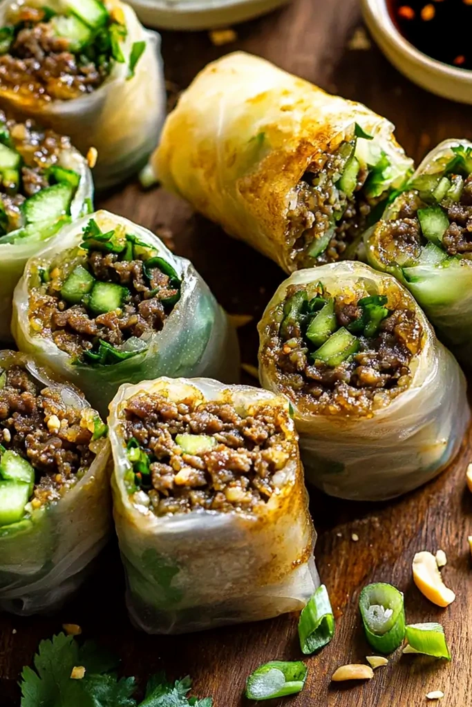 Thai Basil Beef Rolls