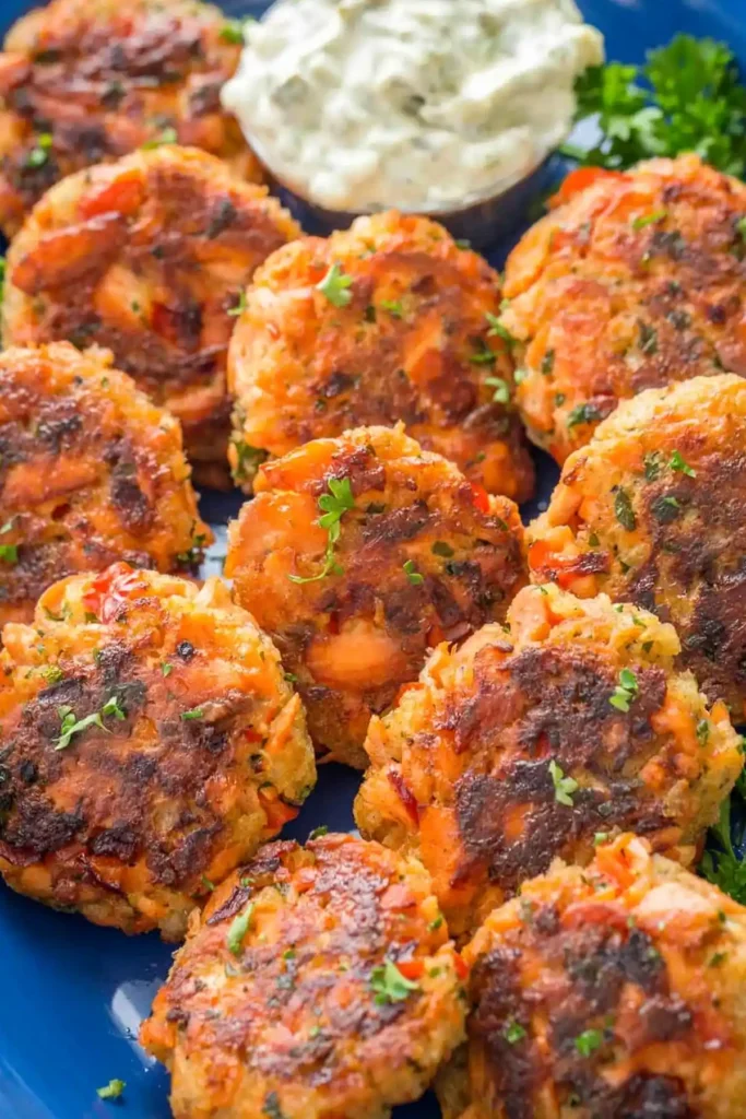 Crispy Golden Salmon Patties with Homemade Tartar Sauce