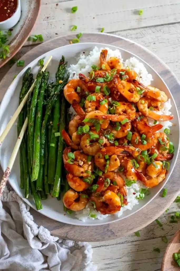 Sheet Pan Sweet Chili Garlic Shrimp and Asparagus