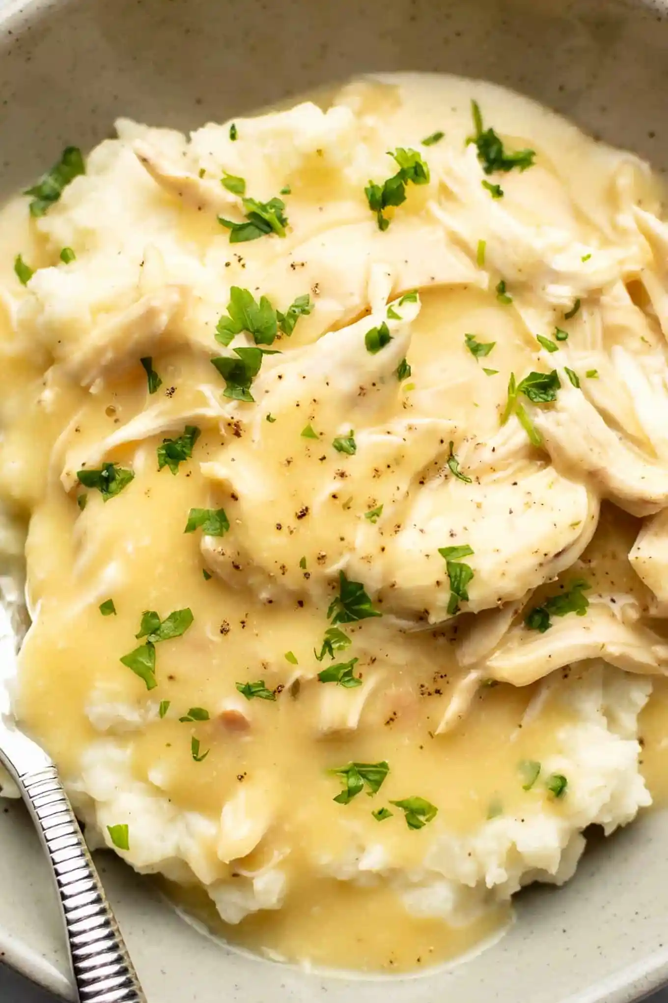 Easy 3-Ingredient Shredded Chicken and Gravy 3 Recipe image