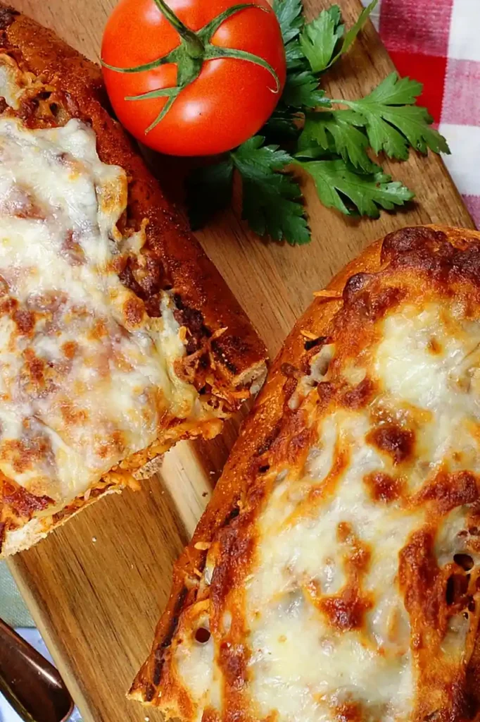Cheesy Spaghetti Stuffed Garlic Bread