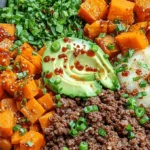 Spicy Ground Beef and Sweet Potato Protein Bowls 4 Spicy Ground Beef and Sweet Potato Protein Bowls