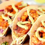 Spicy Shrimp Tacos with Avocado Crema