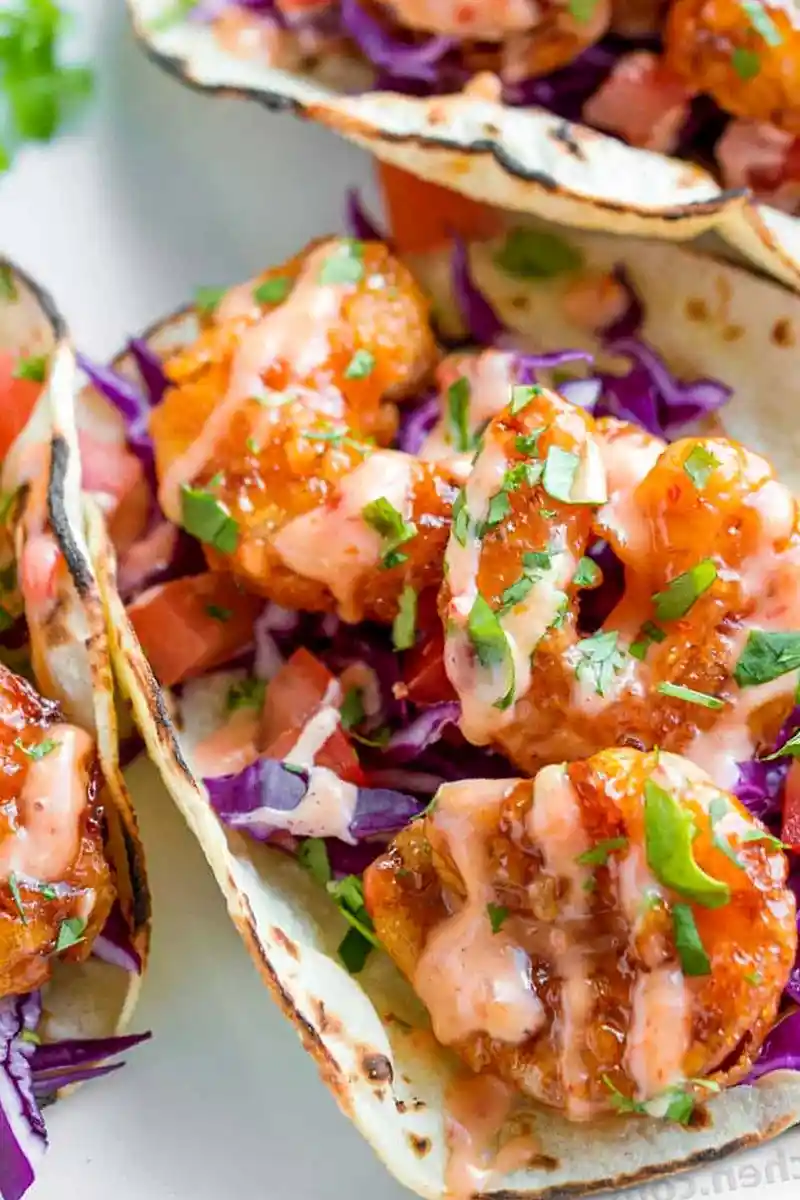 Crispy Bang Bang Shrimp Tacos 3 Recipe image