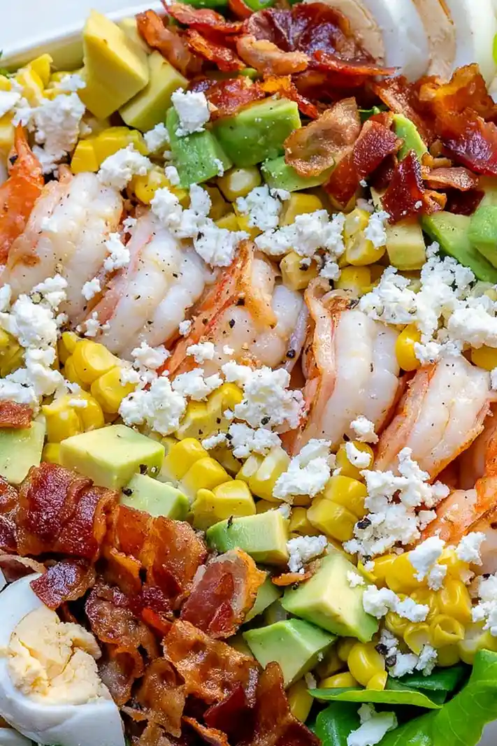 High-Protein Shrimp Cobb Salad with Zesty Lemon-Chive Dressing 3 Recipe image