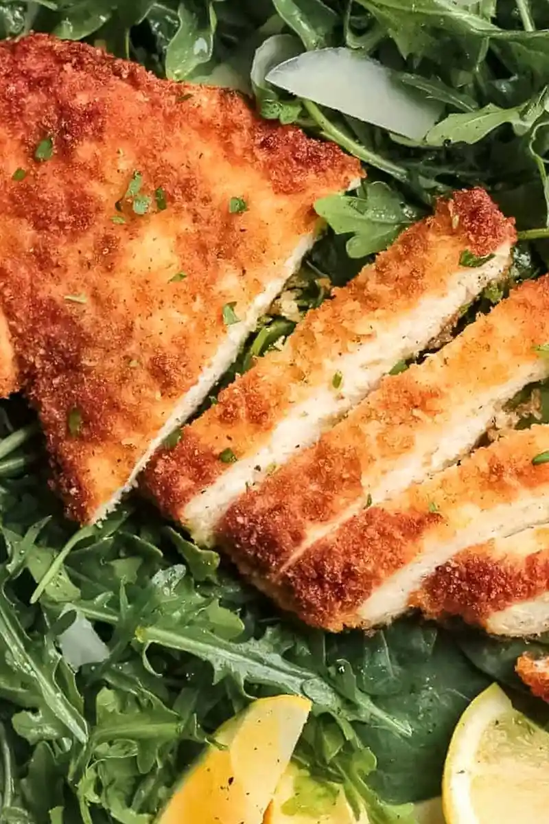 Crispy Pan-Fried Chicken Milanese with Arugula Salad 3 Recipe image