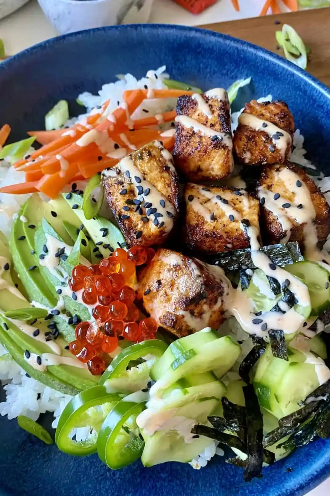 Crispy Spicy Salmon Bowls 3 Recipe image