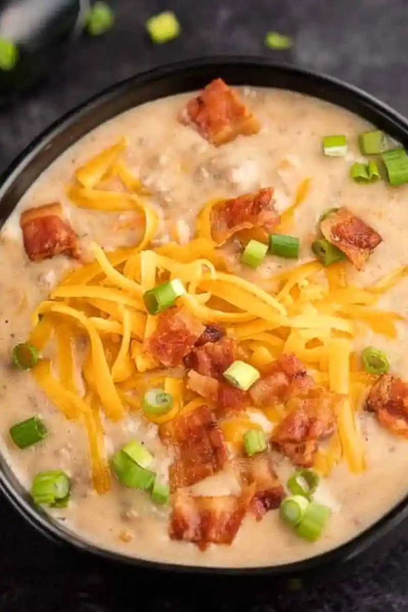 Slow Cooker Cheeseburger Soup 3 Recipe image