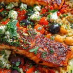 One-Pan Mediterranean Salmon with Feta and Rice 4 One-Pan Mediterranean Salmon with Feta and Rice